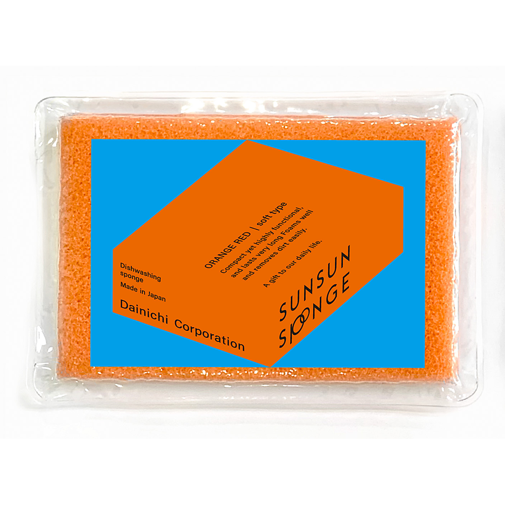 Ilgaamžė virtuvės kempinėlė „Sunsun Sponge Orange", soft, raudona SS-O