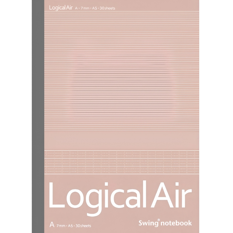 Lengvas sąsiuvinis „Logical AIR A“ A5, linija 7mm - rausvas A514A