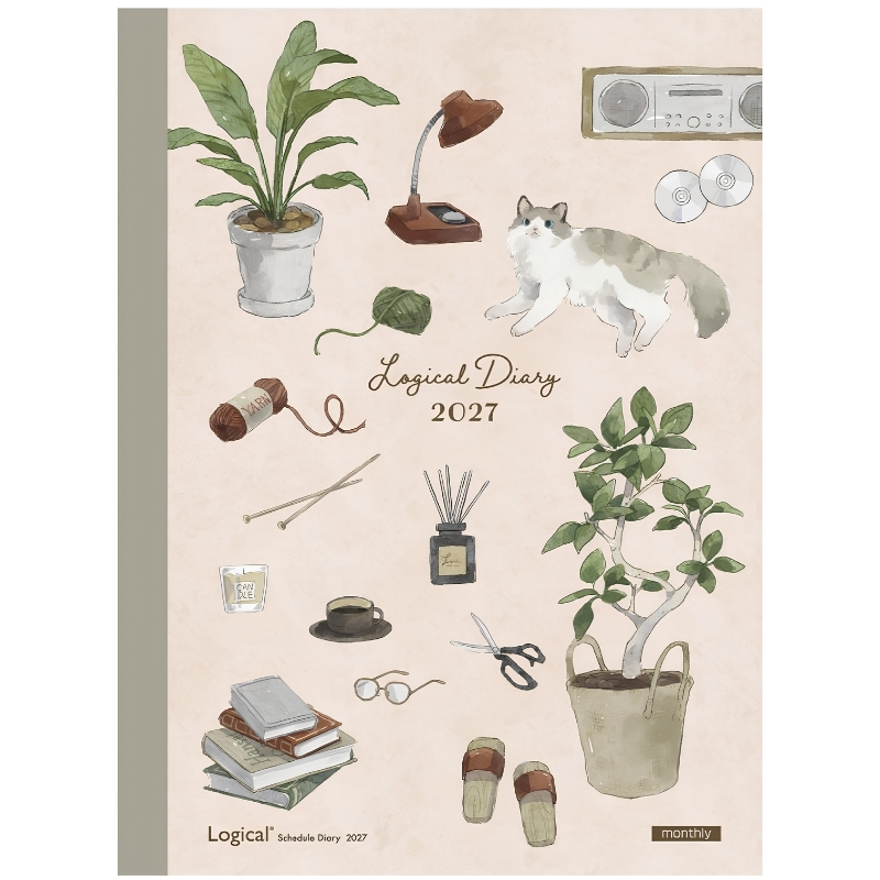 Japoniškas darbo kalendorius 2027 "Logical Diary Home Days" B6, home style NS-B602H-27A2